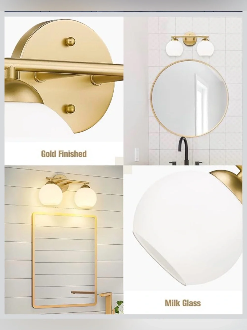 Emak Lighting Gold & White 2 lights